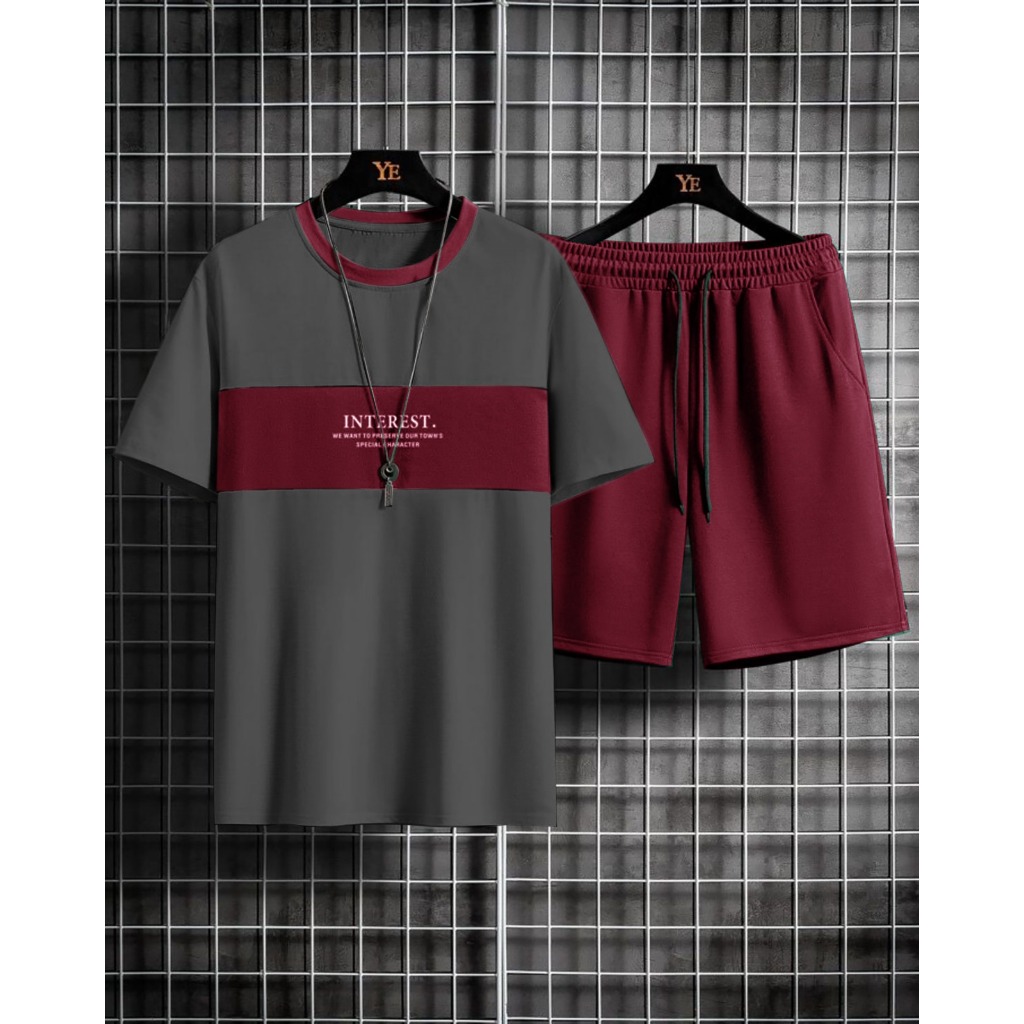 Set. INTERIS - Setelan Lengan Pendek Celana Pendek babyterry