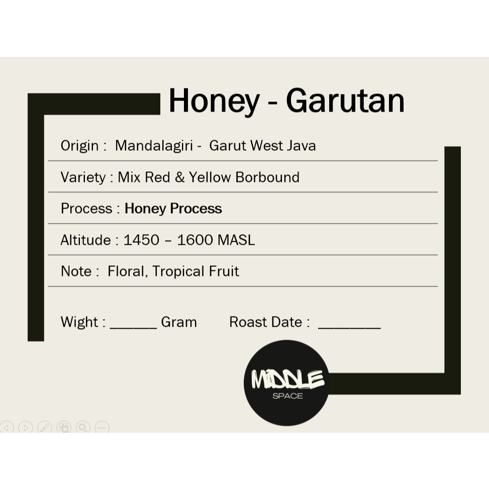 

HONEY PROSES | GARUTAN| Biji kopi - Roast Bean Kopi 200gr | MiddleSpace Coffee