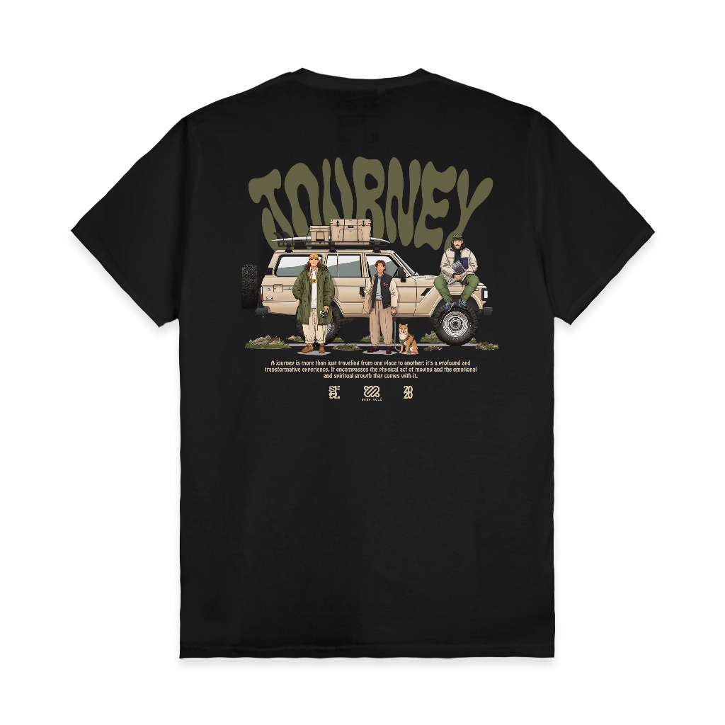 ORI SURFINCLO T-Shirt Black White Journey StreetWear Kaos Katun Combed 24s