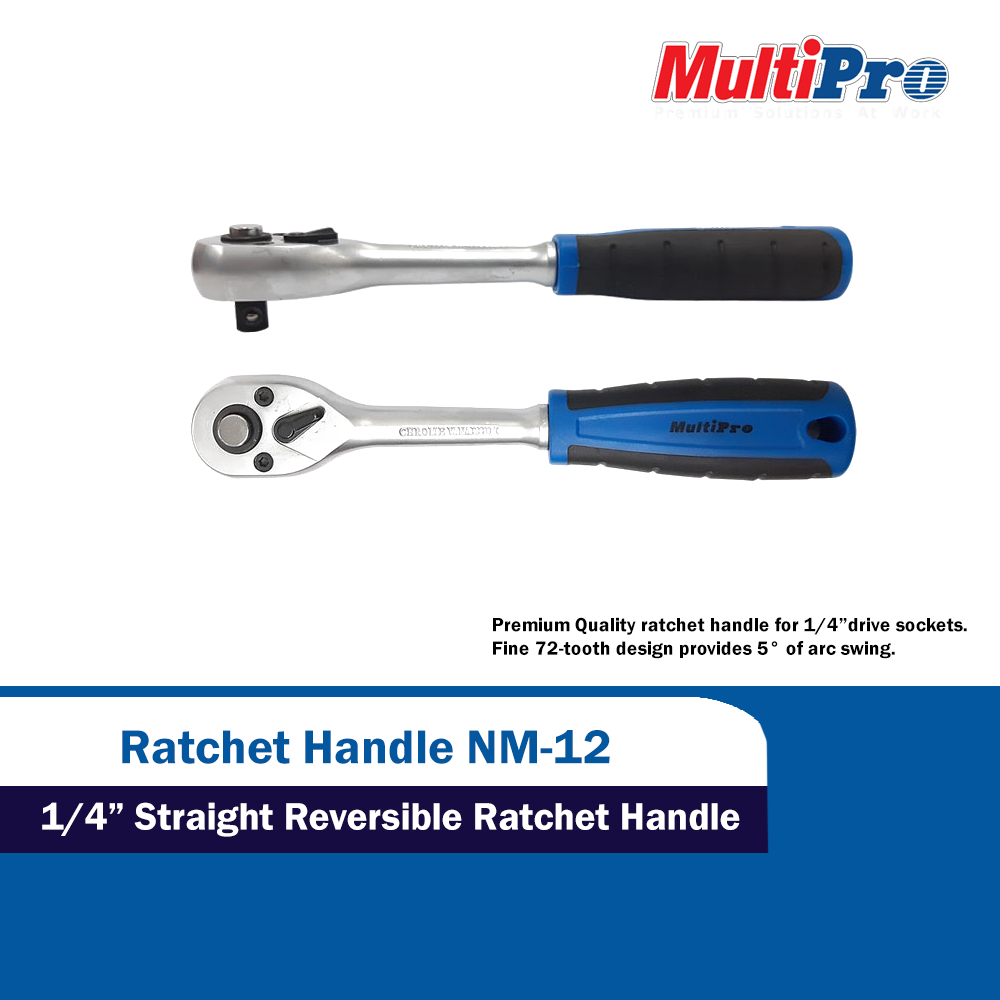 Kunci Ratchet Ratchet Wrench 72 Gerigi 1/4 inch Chrome Multipro