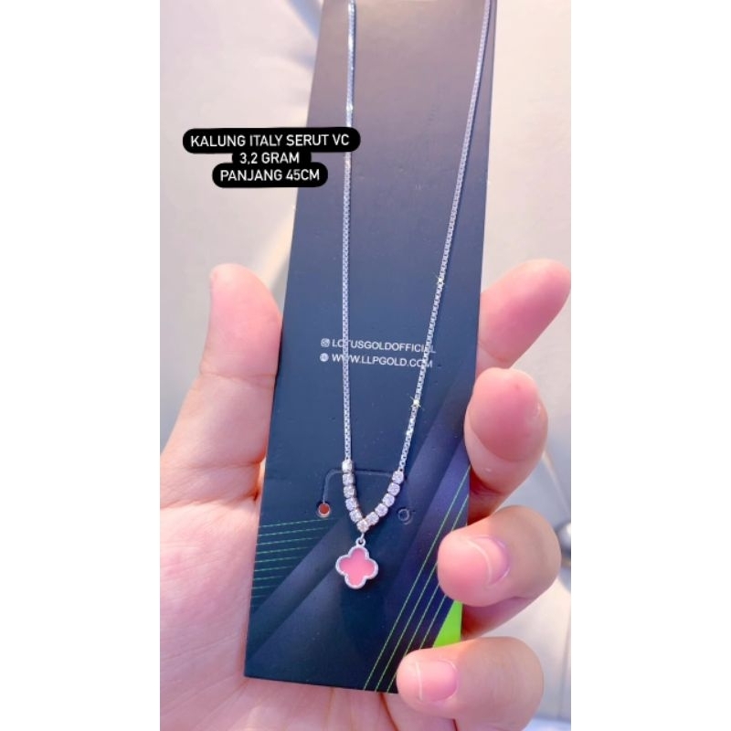 Kalung serut Italy Clover permata mas 22 mas 8k
