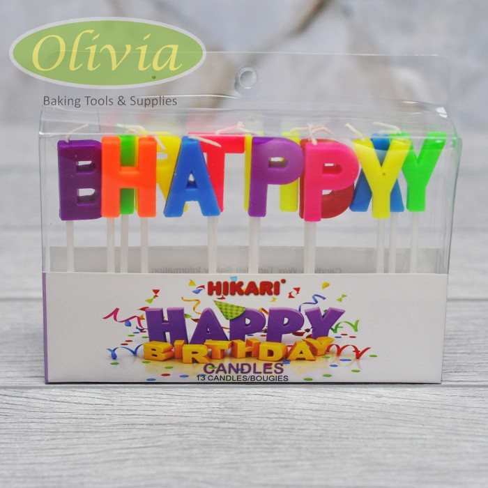 Lilin Cake Happy Birthday/Lilin Kue Huruf Ulang Tahun Warna Warni