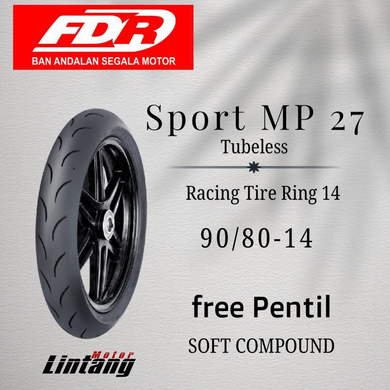 Ban SOFT COMPOUND FDR sport MP 27 Ring 14 Tubeless 90/80-14 Soft Compound