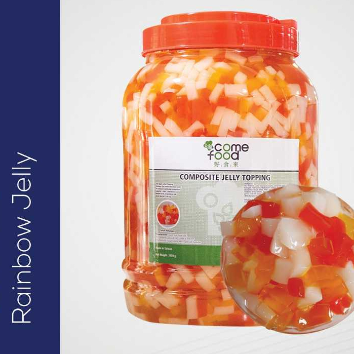 

rainbow jelly pelangi warna warni toping minuman kekininan premium