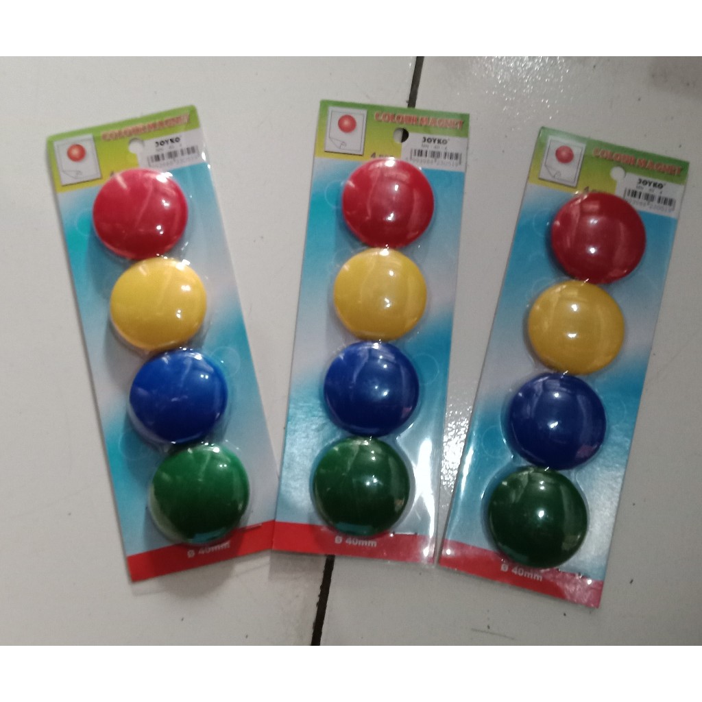 

joyko 4 buah magnet warna warni MN-40-4 40mm joyko per set - enc.sup
