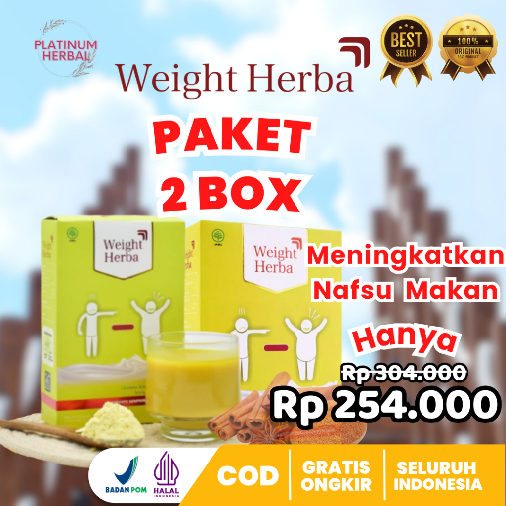 

Paket 2 Box - Susu Weight Herba Cocok Untuk yang Sedang Menaikan Berat Badan Secara Signifikan