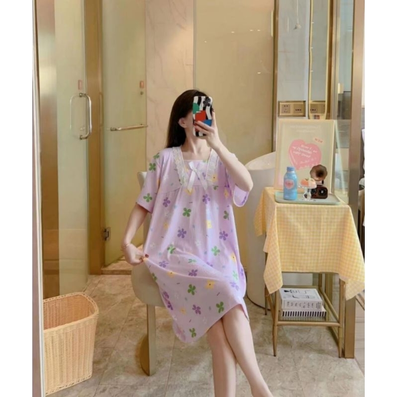 Daster Baju Tidur Piyama Import/Daster Renda Wanita Import LD 110_120cm