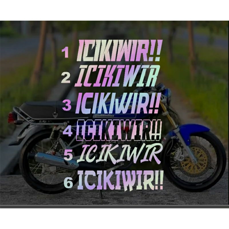 stiker cutting tangki motor cb herex icikiwir 2pcs kanan kiri hologram
