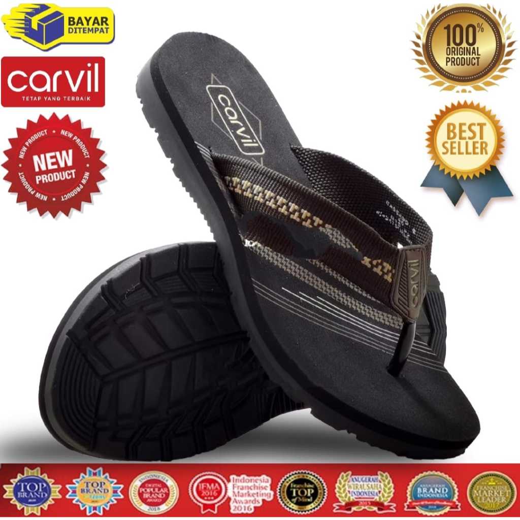 Sandal japit spon pria Carvil New Emw03 Alfino smart 38-44
