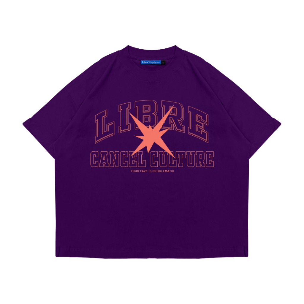 Oversize Boxy Tshirt Kaos Cancel Culture Purple LIBRE