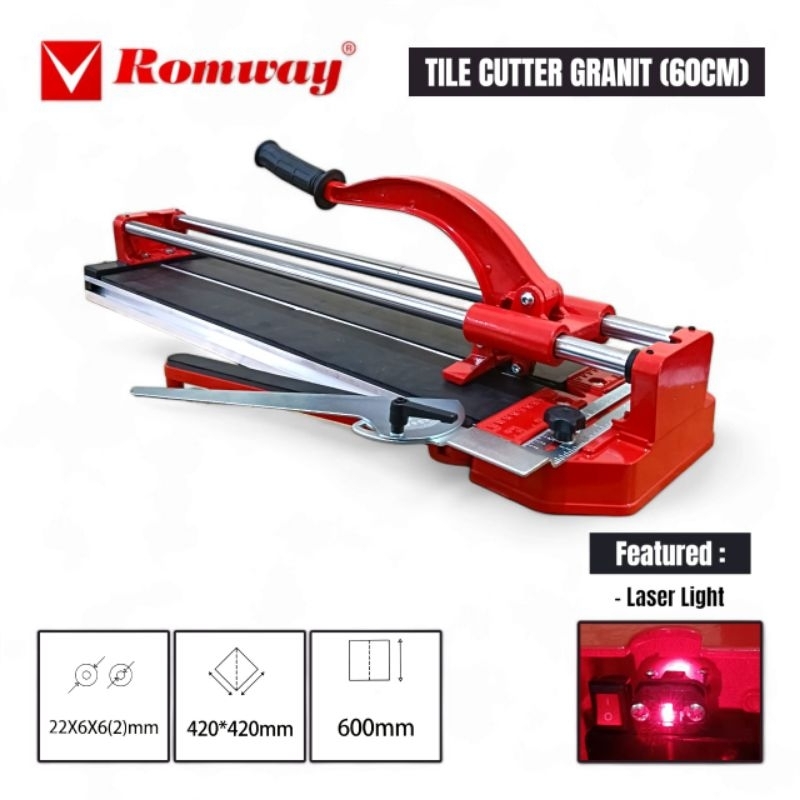 Loonagranit Mesin Potong Keramik Granit Manual Romway Tile Cutter 60Cm Keramik Granit Romway Manual