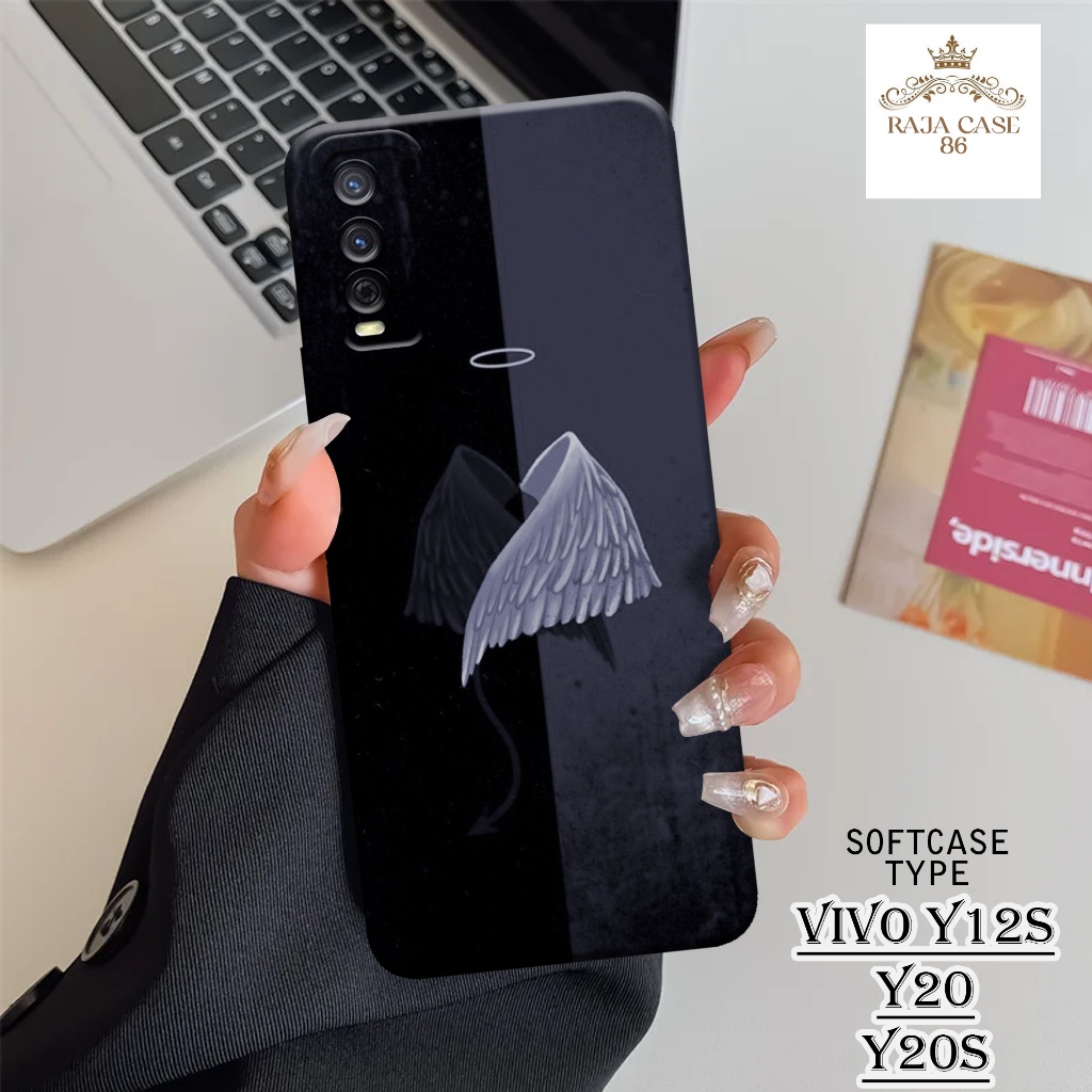 Case  Vivo Y12S / Y20 / Y20s - Rajacase - Casing Hp Vivo Y12s Vivo Y20 Vivo Y20s - Motif case Hitam 