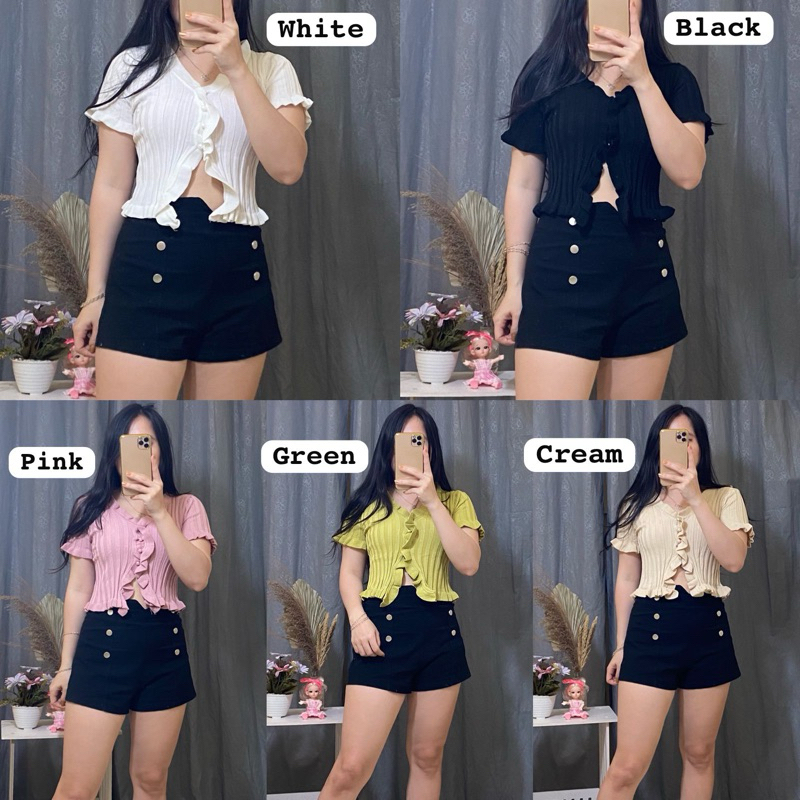 CJ FASHION - JENNIE RUFFLE KNIT TOP IMPORT / KNIT JENNIE RUFFLE IMPORT