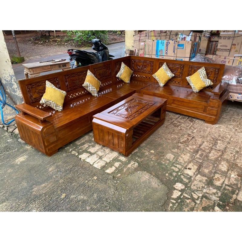 kursi tamu domini jati ukiran daun