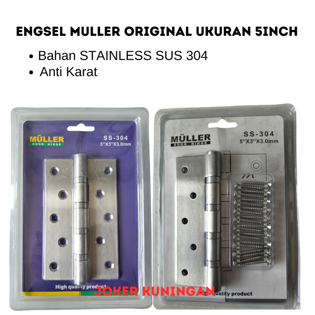 Engsel Pintu Bearing Stainless SUS304 Engsel Muller 5 Inch
