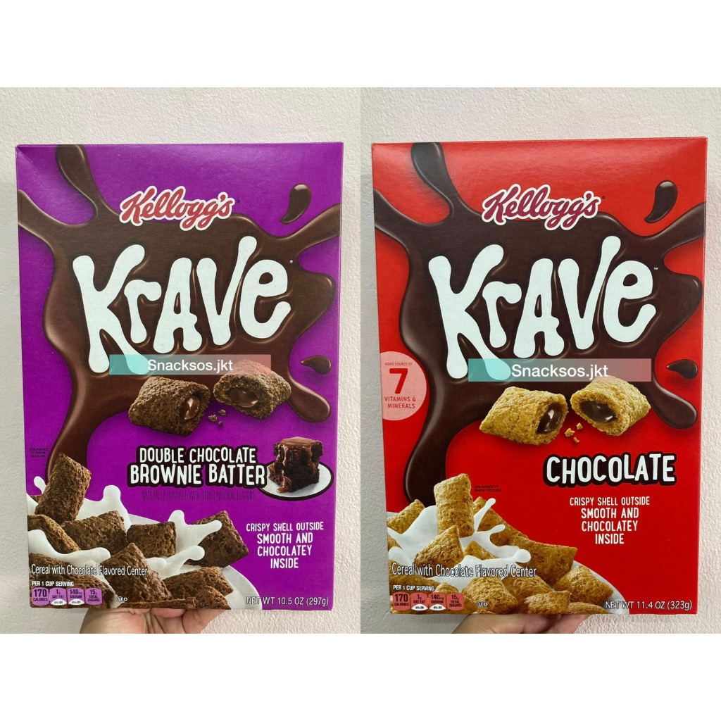 

Kellogg’s Krave Real Chocolate Cereal- Kelloggs Sereal / Krave Double Chocolate Brownie Batter