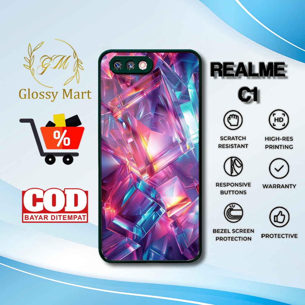 Case Realme C1 Terbaru - Casing Realme C1- Motif Berlian - Hardcase Premium Glossy - Softcase Hp Rea