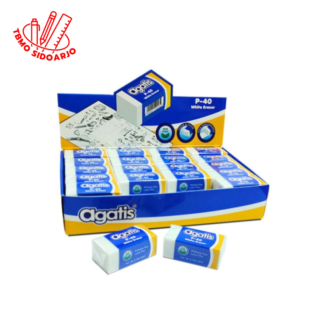 

TBMO Agatis Penghapus Pensil Kecil White Eraser Per Pack Isi 40pcs