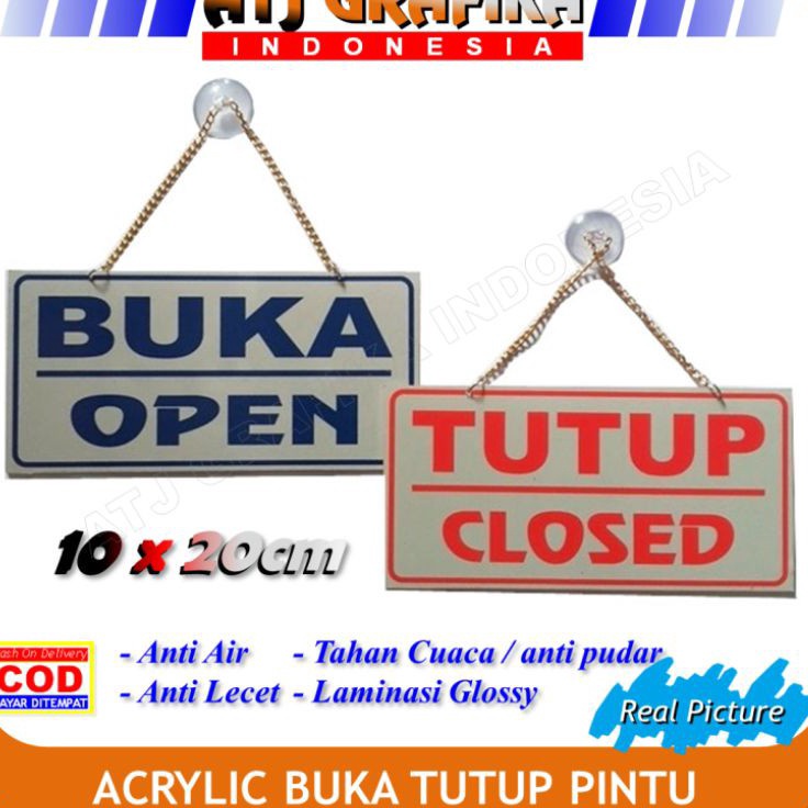 

Best Seller plat acrylic buka tutup papan open closed label pintu toko kantor dll