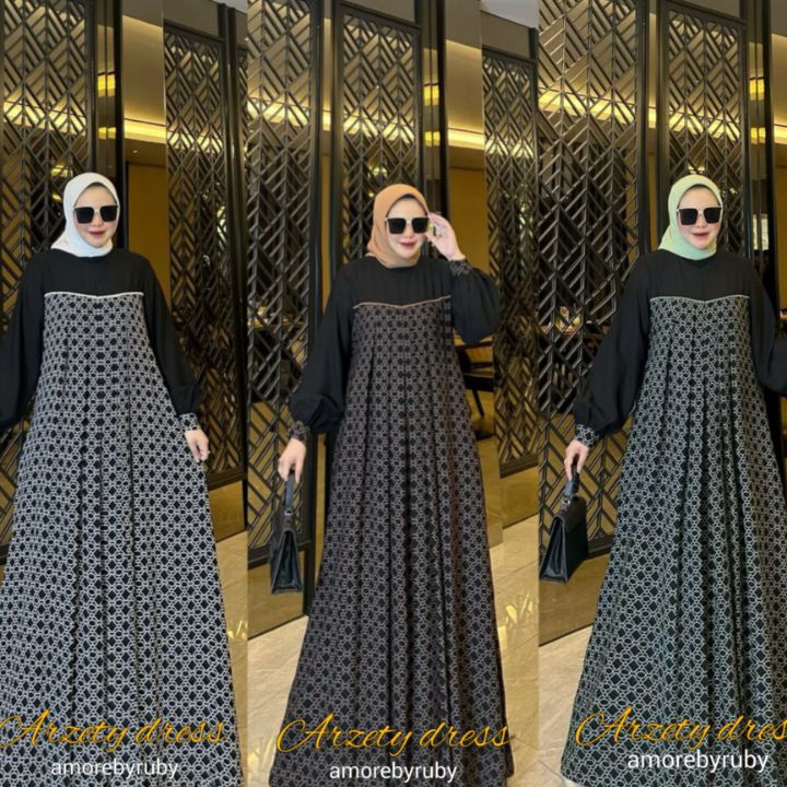 C6369 ARZETI DRESS AMORE BY RUBY ORI DRESS MUSLIM BAJU WANITA DRESS BUSUI GAMIS BUSUI ABAYA MUSLIM B