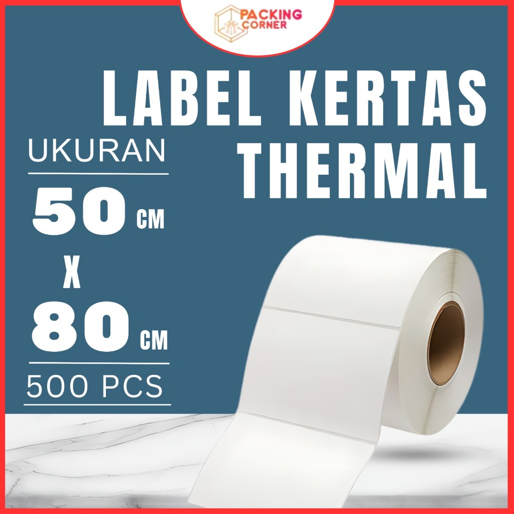 

Kertas Label Thermal 50x80 - 500pcs Sticker Barcode Resi 50x80 mm ROLL ISI 500