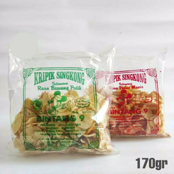 

Keripik Singkong Bintang 9-170gr (Bawang Putih - Pedas Manis)