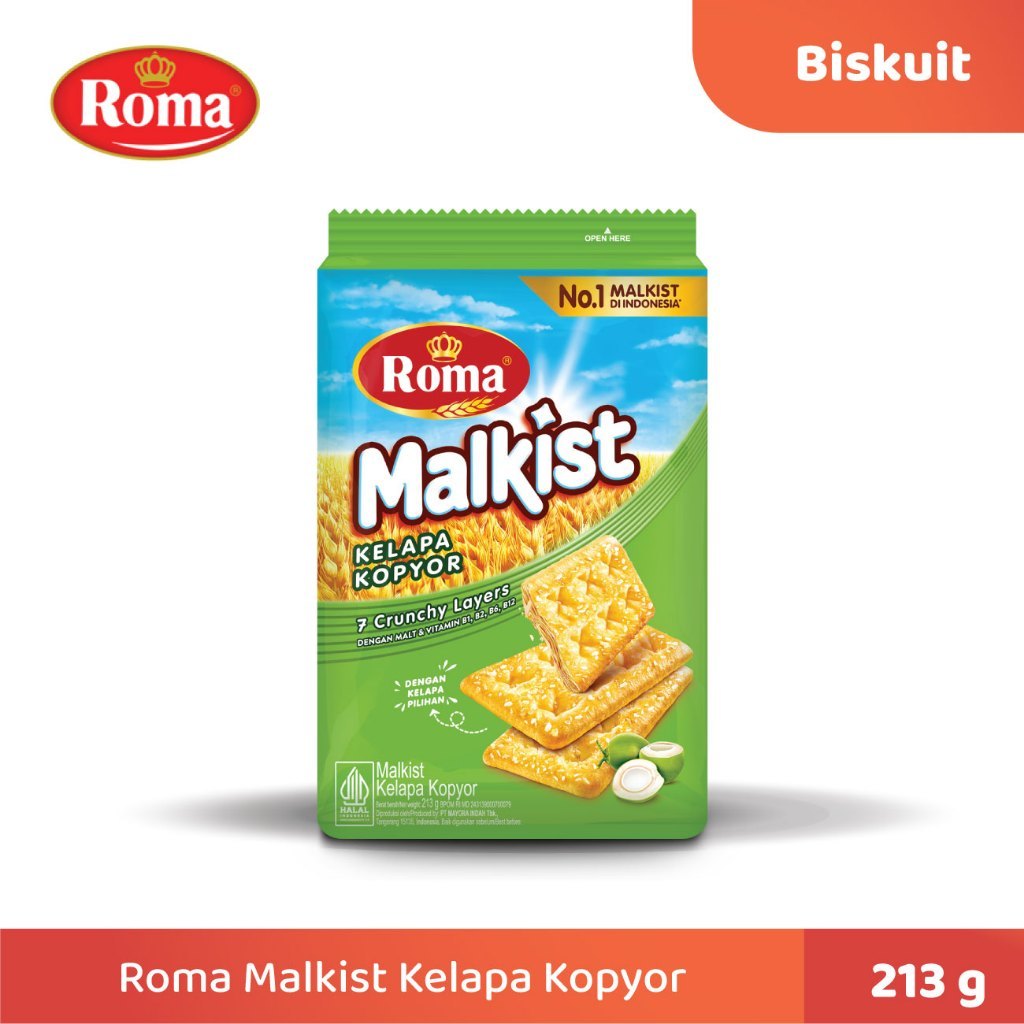 

Roma Malkist Kelapa Kopyor 213g