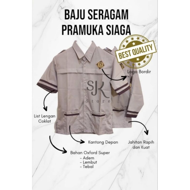BAJU PRAMUKA SIAGA SD-Mi/BAJU PRAMUKA KAIN OXFORD/SERAGAM SEKOLAH SD-Mi