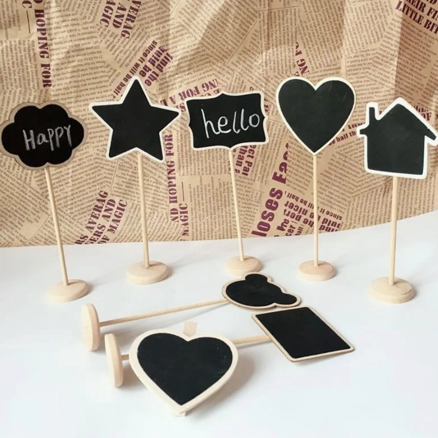 

1 PC Mini Chalkboard Papan Tulis for Party Buffet Labels With Stand