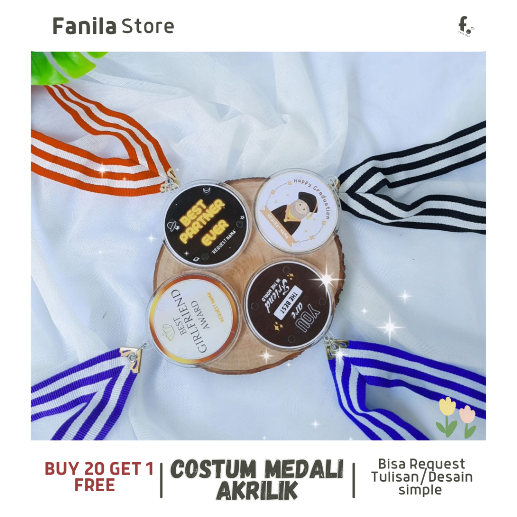 [GROSIR TRANS 1SISI] Medali Costum/Medali kelulusan/ Medali Graduation/ Kado Medali Wisuda/ Hadiah U