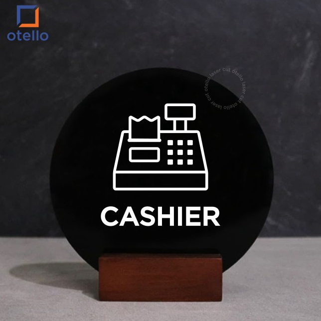 

Cashier Sign Board Meja Akrilik Kasir Table Signage Toko Duduk Acrylic