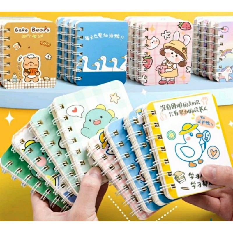 

Buku Catatan Kecil Ukuran A7 / Mini Notebook Ring Motif Lucu