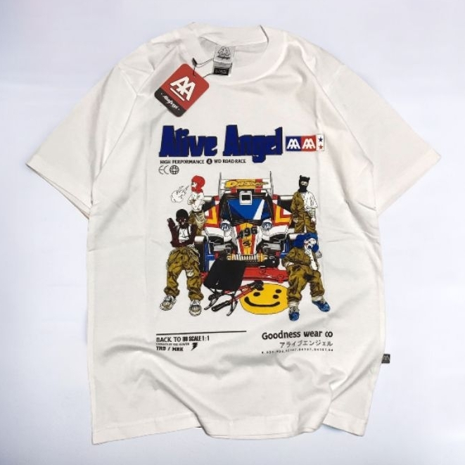 BAJU KAOS DISTRO PRIA / BAJU KAOS PUTIH PRIA / KAOS DISTRO MOTIF RC MINI TAMIYA 4WD / RACER / KAOS S