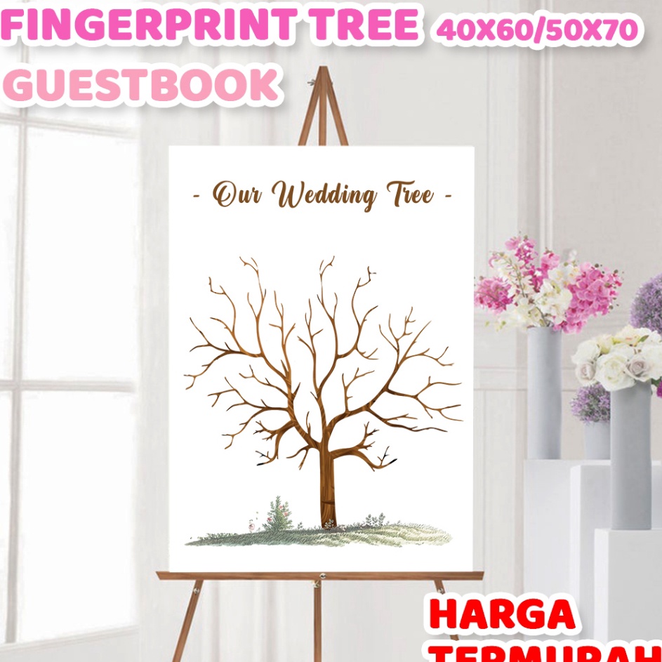 

Seller Kanvas Wedding Tree Fingerprint Guest Book 4x6 cm Canvas Lukisan Pohon Sidik Jari Finger Print Buku Tamu Pernikahan Wedding Invitation Tema Biru Pink Ungu Merah Rainbow
