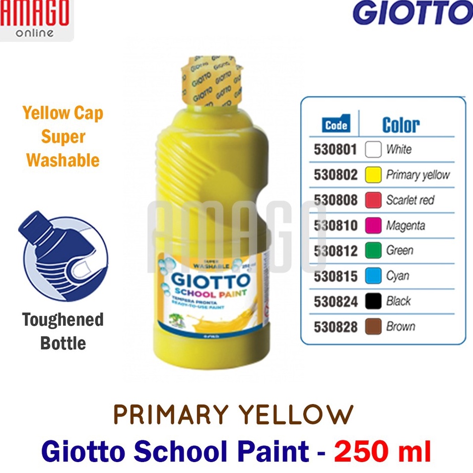 

Stock Banyak GIOTTO School Paint Cat Air Lukis Sekolah 25 ml warna Yellow 5382
