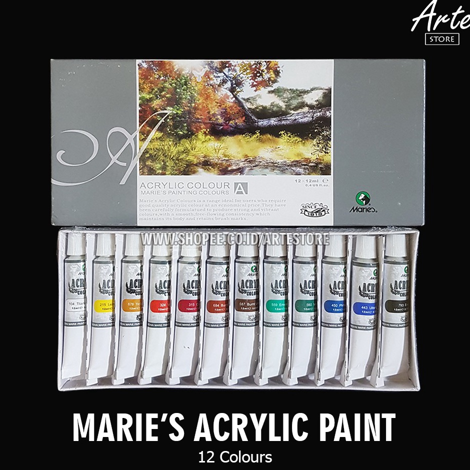 

Cat Akrilik MARIES Acrylic 12 Warna