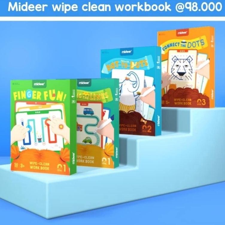 

Inovatif mideer wipe clean workbook finger fun tracing the lines Connecting the dots dot to dots