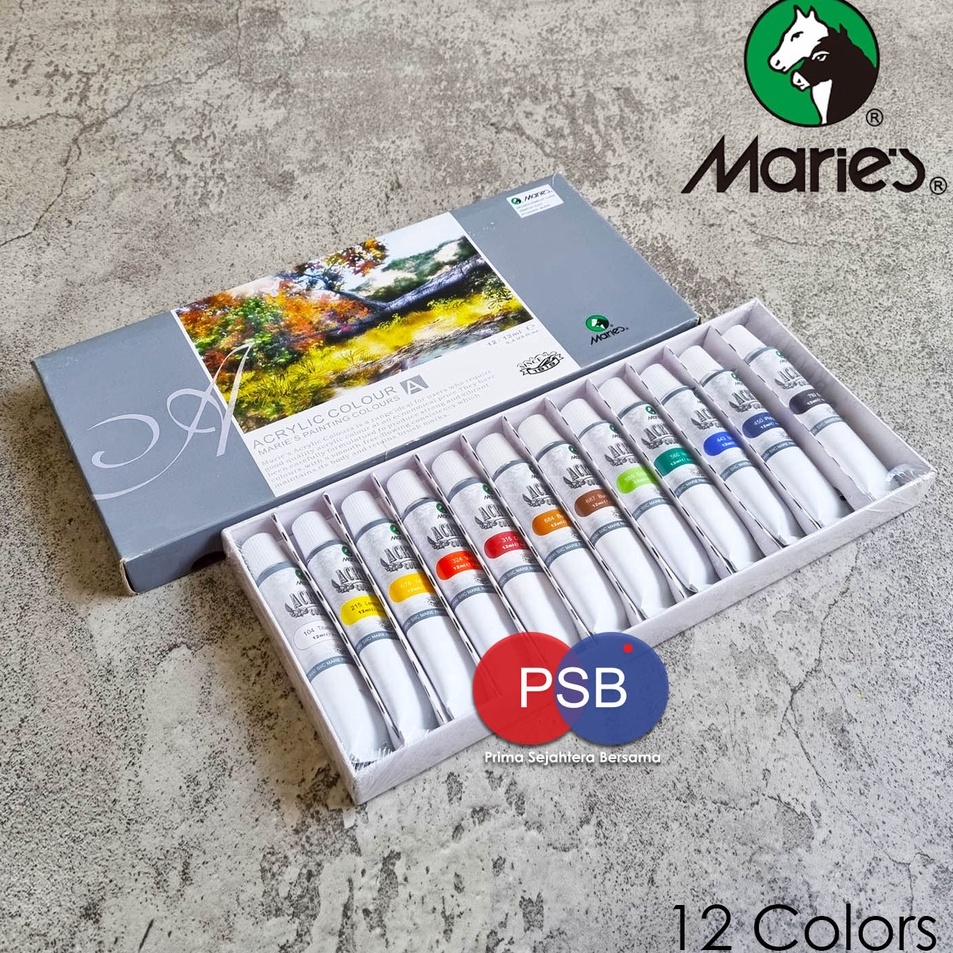 

Gaya Cat Akrilik Maries set 12 warna Maries Acrylic set 12 colors