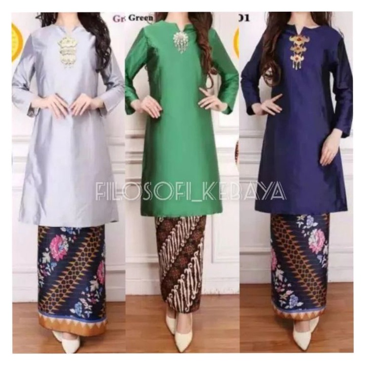 PROMO  BAJU KURUNG TAFFETA POLOSAN  KAIN ROK LILIT  BAJU KURUNG TAFFETA MELAYU  KEBAYA KURUNG JUMBO