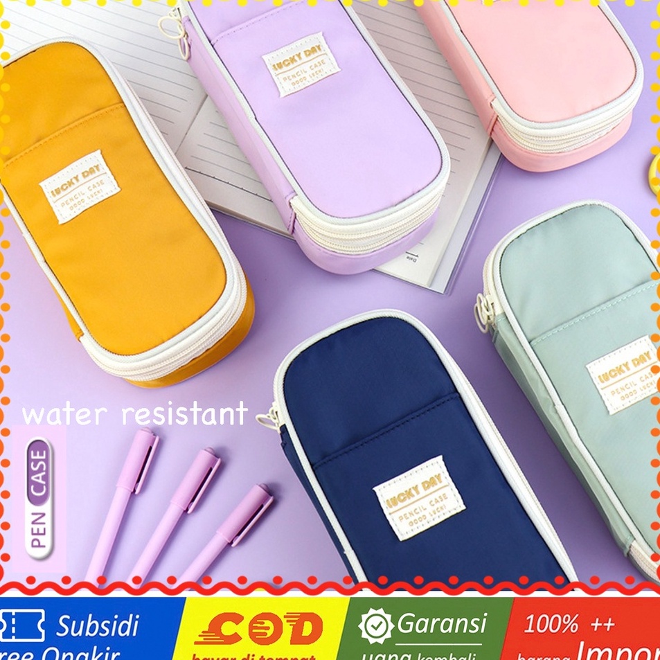 

Dijual TXS1 Pen Pencil Case Kotak Tempat Pensil LUCKY DAY Water Resistant Macaron Color MKT
