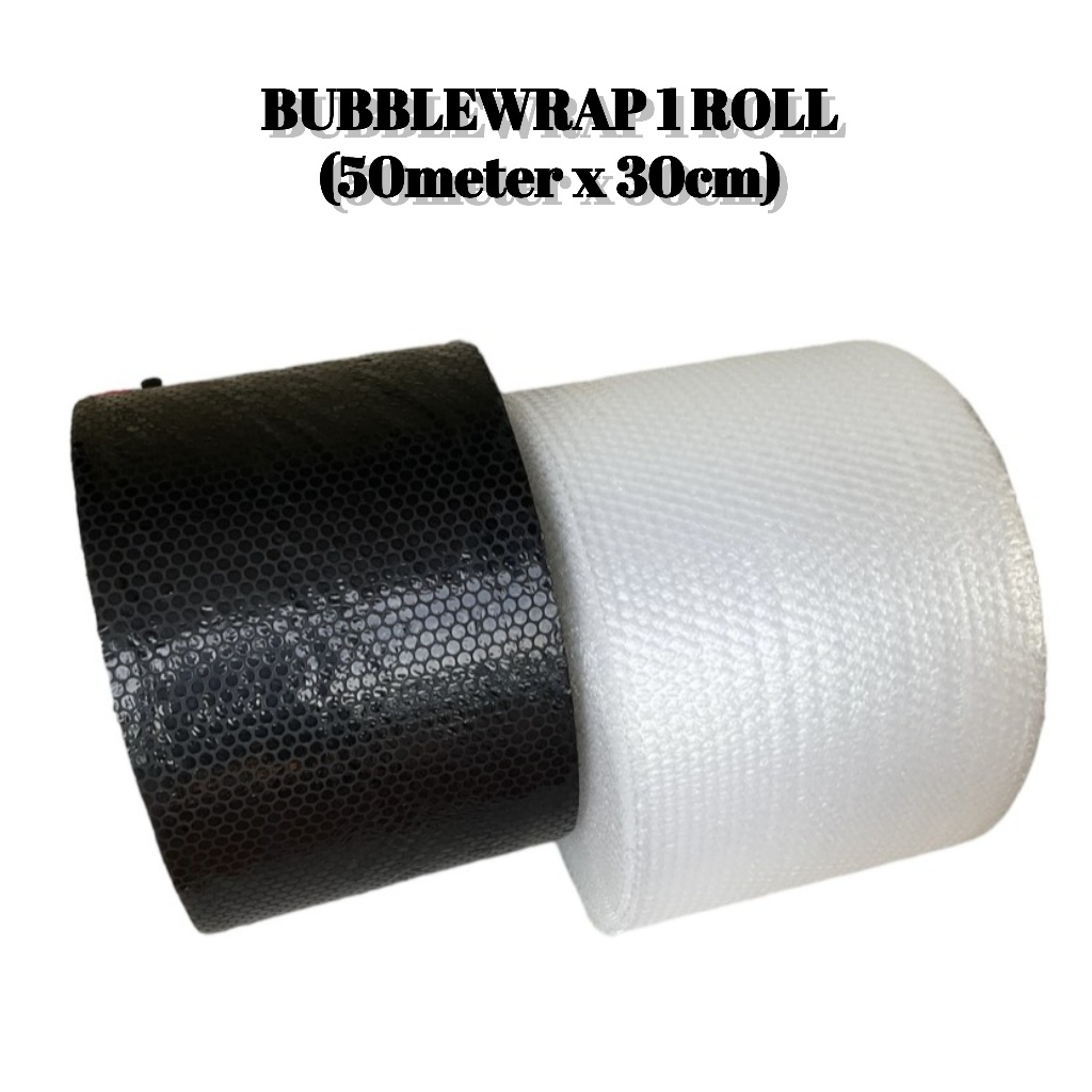 

Bubble Wrap / Bubblewrap 50 m x 30 cm Putih Hitam 30cm x 50m meter