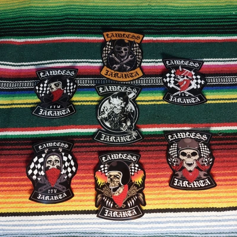 STIKER - LAWLESS JAKARTA - RAOD SKULL FTW