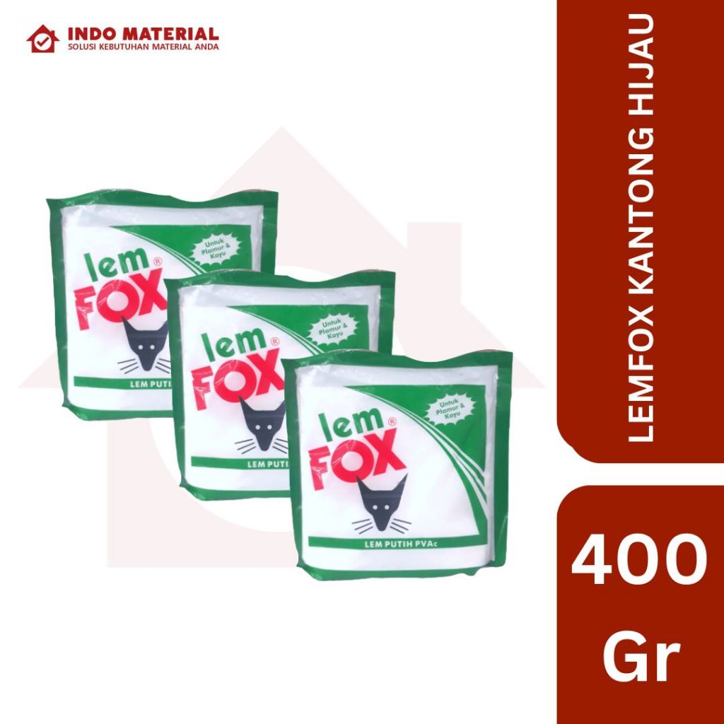 Lem Fox PVAc Kantong Hijau 400 gr