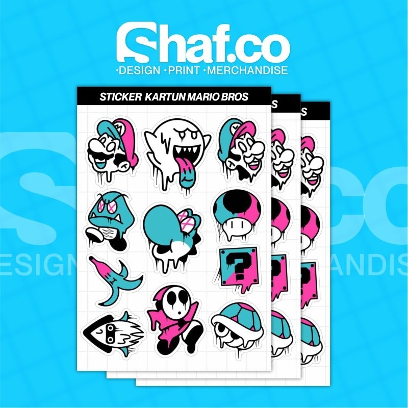 

STICKER PACK KARTUN MARIO BROS KEREN FOR LAPTOP HELM MOTOR DLL
