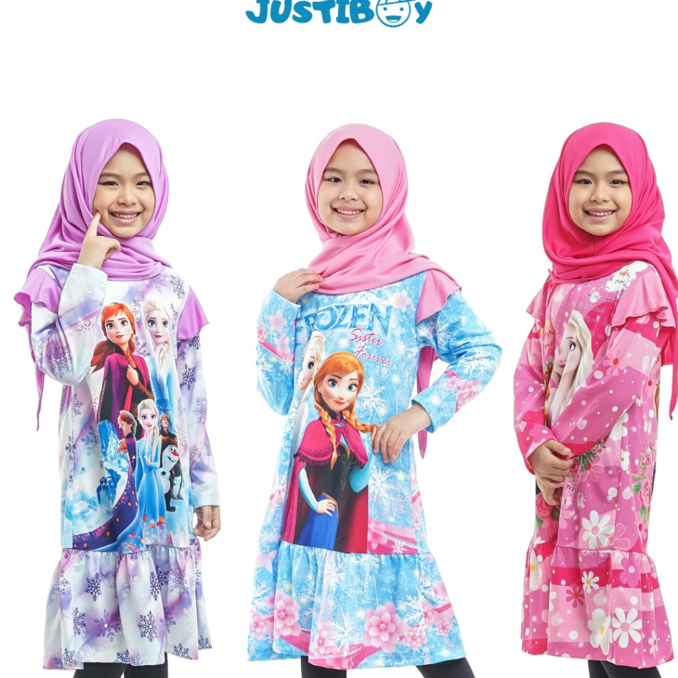 Baju Anak Perempuan Frozen  Tunik Anak Cewek Lengan Panjang Umur 3  1 Tahun FIONA