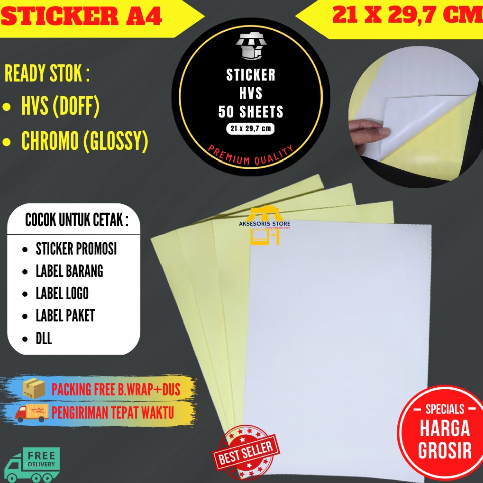 

STIKER LABEL A4 ISI 5 LEMBAR KES STICKER UKURAN A4