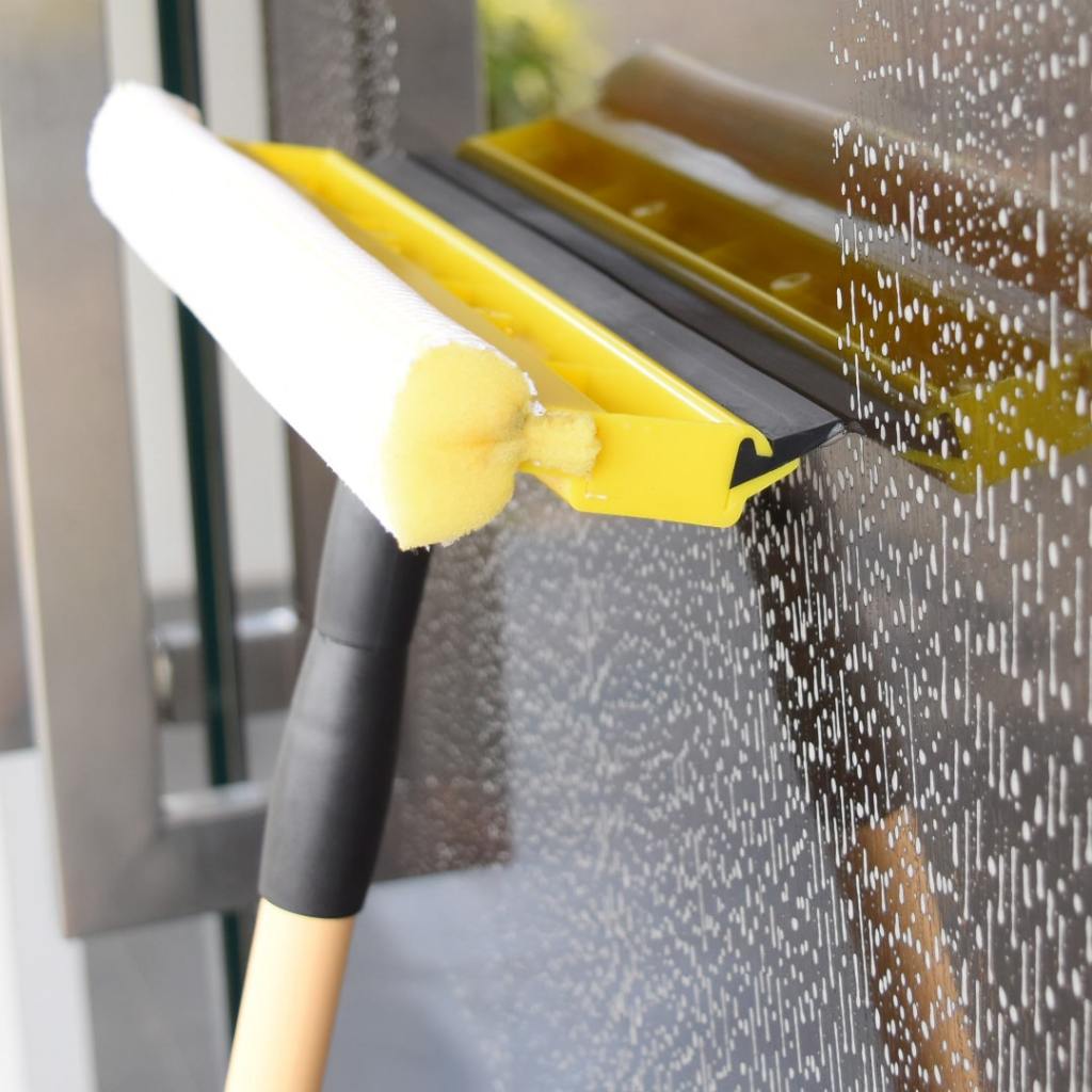 Axinaboyna - Window Squeegee Teleskopik Pembersih Kaca Tongkat Panjang Pendek