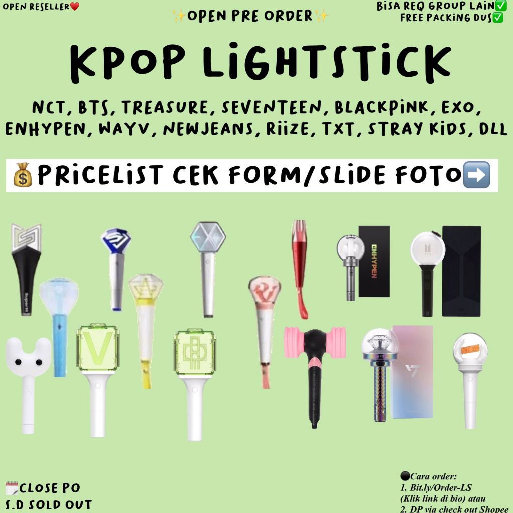 [WAJIB MEMBACA DESKRIPSI & SLIDE FOTO] LIGHTSTICK KPOP WOODZ BTS RIIZE ENHYPEN SUPERM TREASURE HANBI
