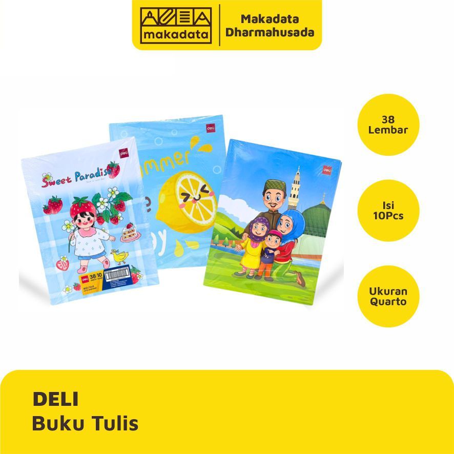 

BUKU TULIS DELI 38 LEMBAR ISI 10 PCS / PACK