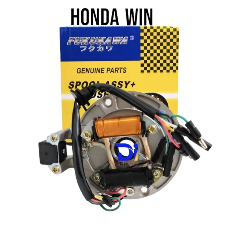 SPULL ASSY FUKUKAWA HONDA WIN SPOOL KOMPLIT SPUL PLUS PULSER SPOL STATOR ASSY ORIGINAL FUKUKAWA KUMP